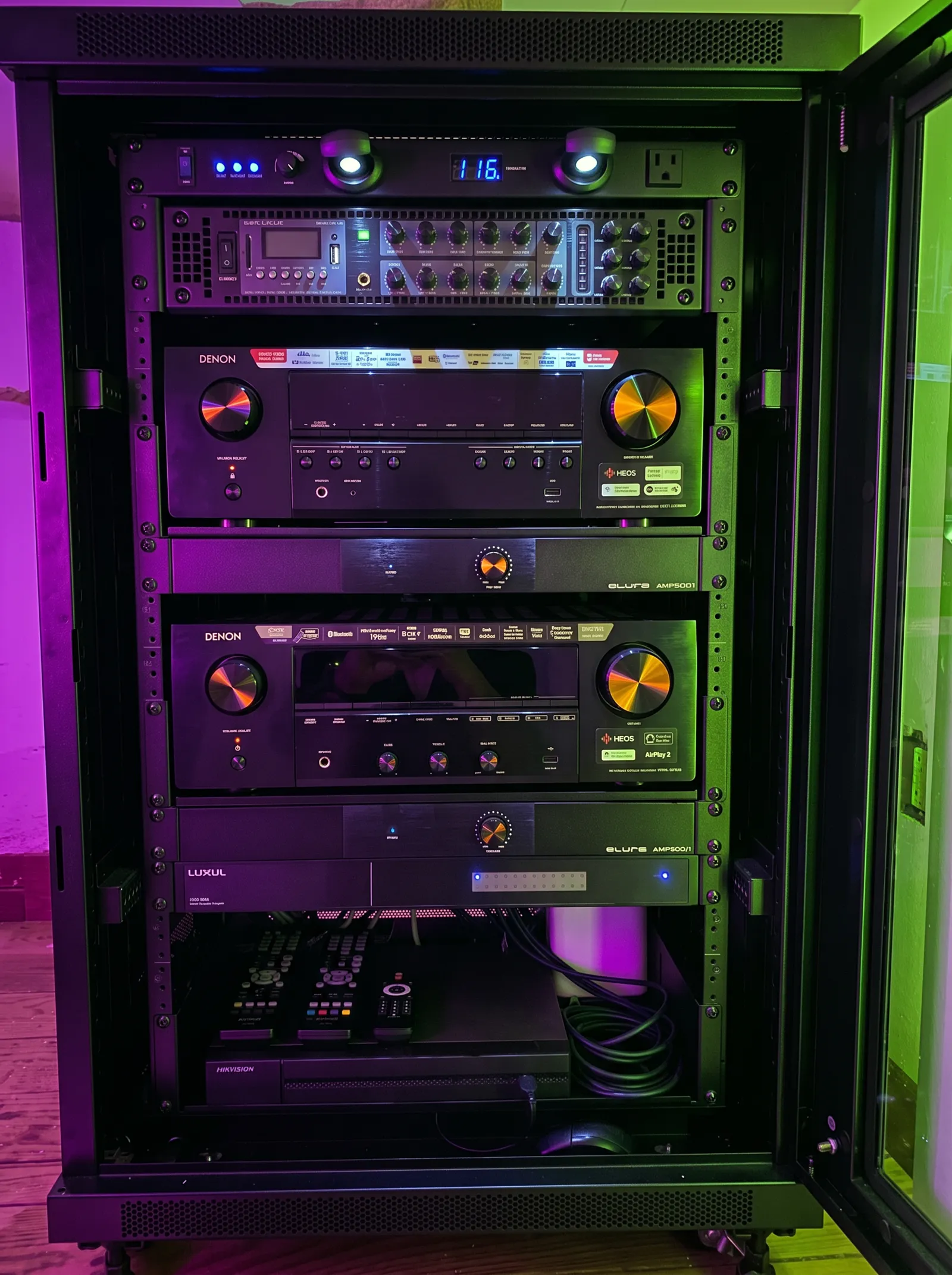 Residential Network, Audio, and Surveillance Rack